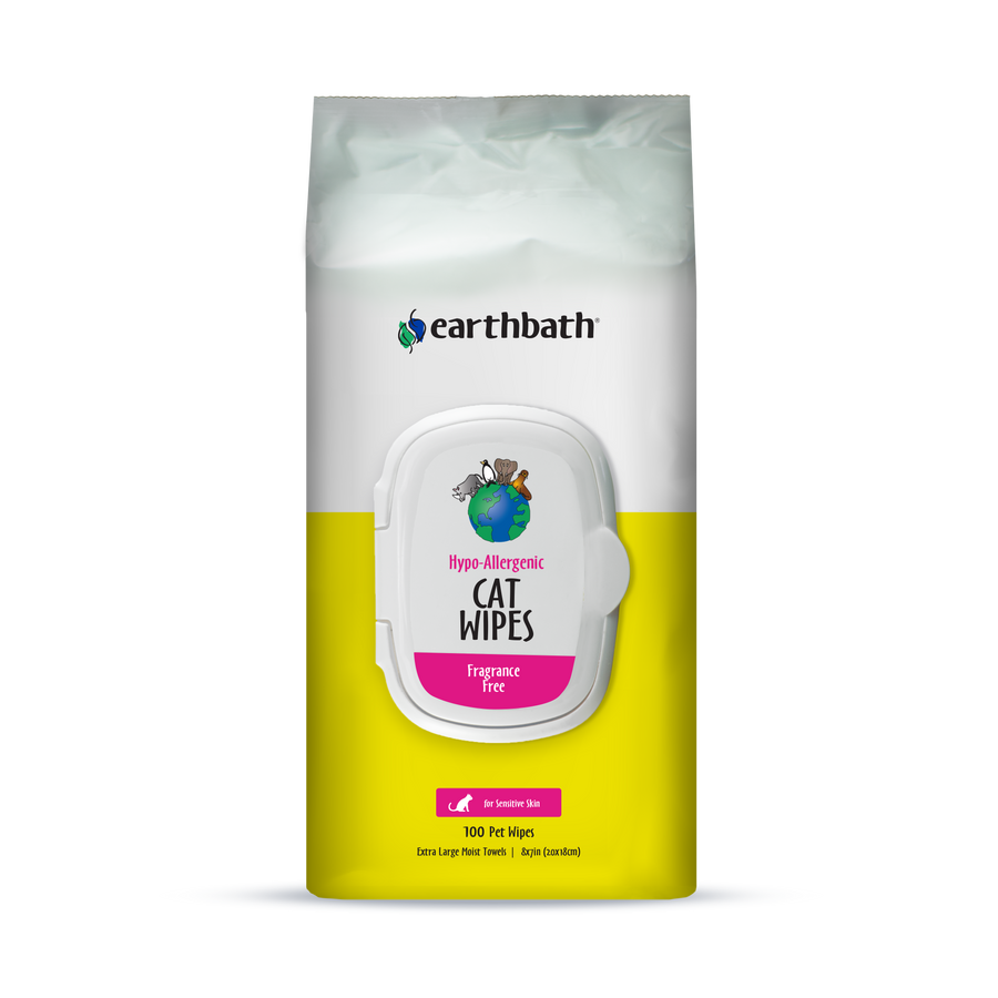 EARTHBATH Hypo-Allergenic Cat Grooming Wipes, 100ct