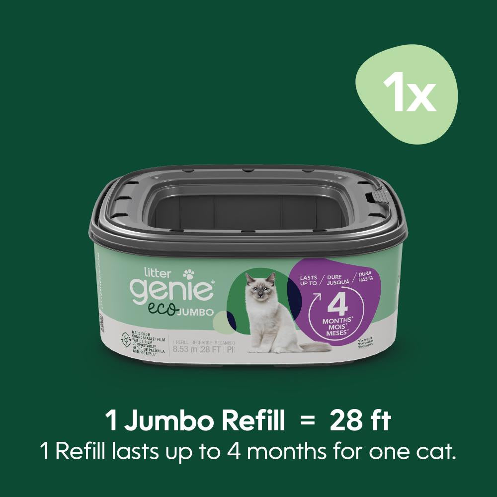 LITTER GENIE Eco Jumbo Refill Compostable Film 28 ft