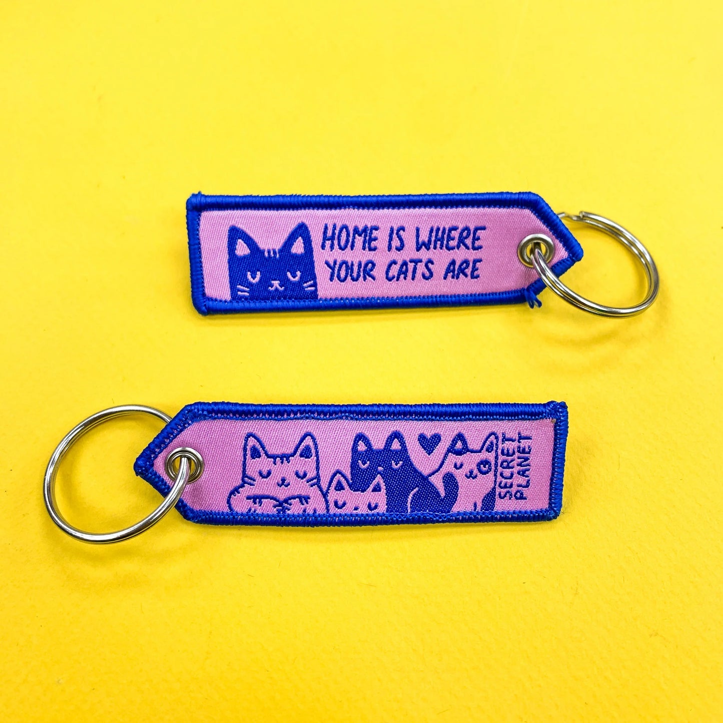 SECRET PLANET Home Is Where Your Cats Are Pennant Keychain