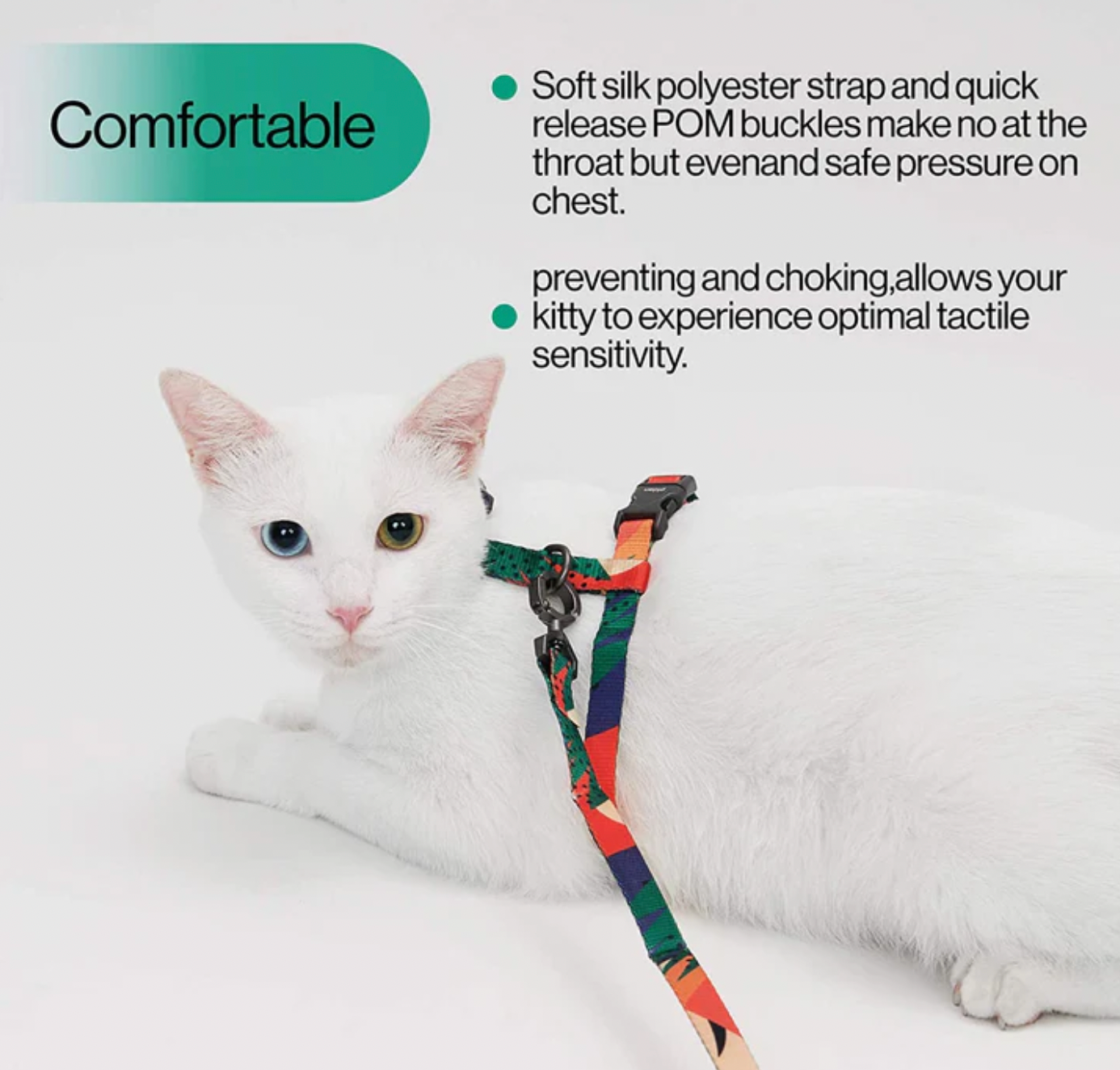 PIDAN Harness & Leash Set, Multicolor EXTRA LARGE