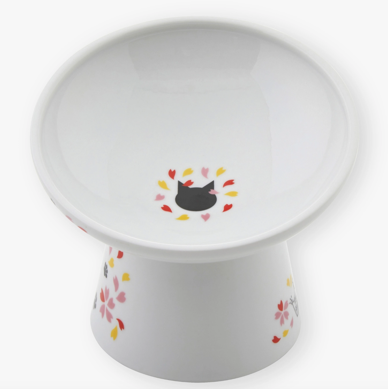 NECOICHI Tilted Stress-Free Raised Bowl, Sakura Edition