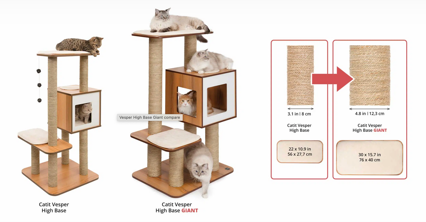 CATIT Vesper High Base GIANT, Walnut