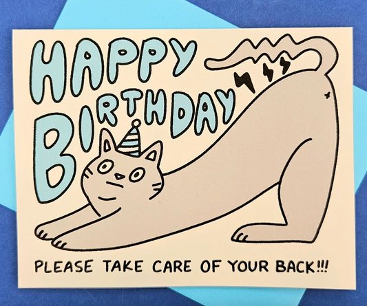 SECRET PLANET Look After Your Back Birthday Card