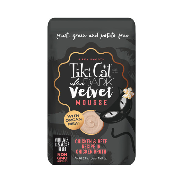 TIKI CAT After Dark Velvet Mousse Chicken & Beef Pouch, 80g (2.8oz)