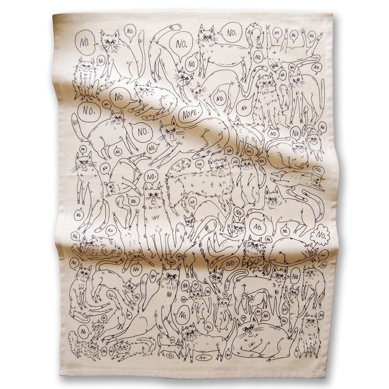BADGER & BURKE Snitty Kitty "No No No" Tea Towel