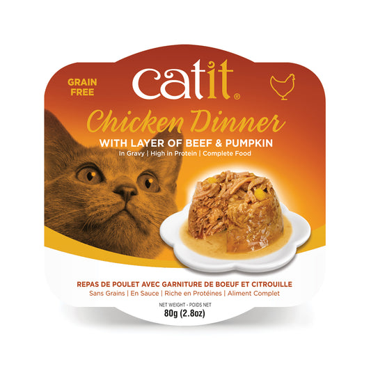 CATIT Chicken Dinner w/Beef & Pumpkin, 80g (2.8oz)