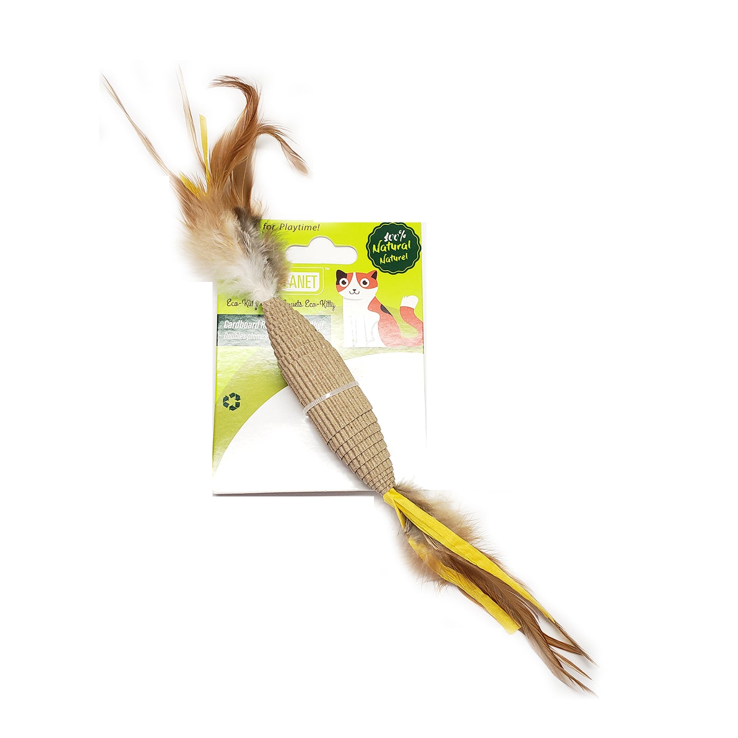 DEFINE PLANET Cardboard Roll Double Feather Toy