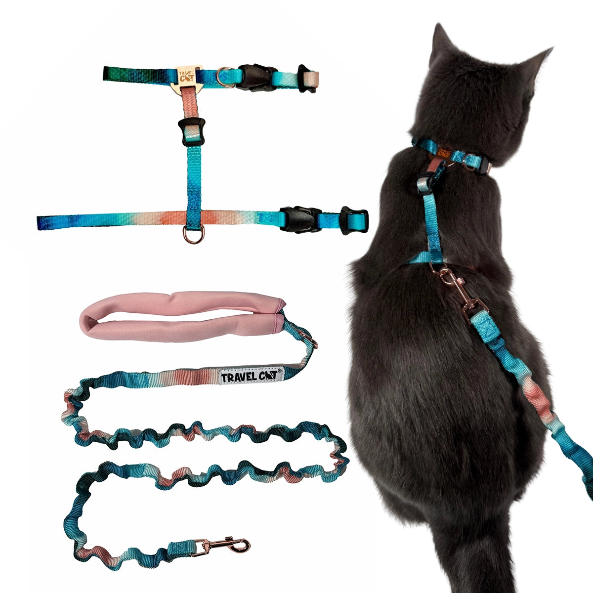 TRAVEL CAT The Day Tripper Adjustable H-Style Harness, Watercolour