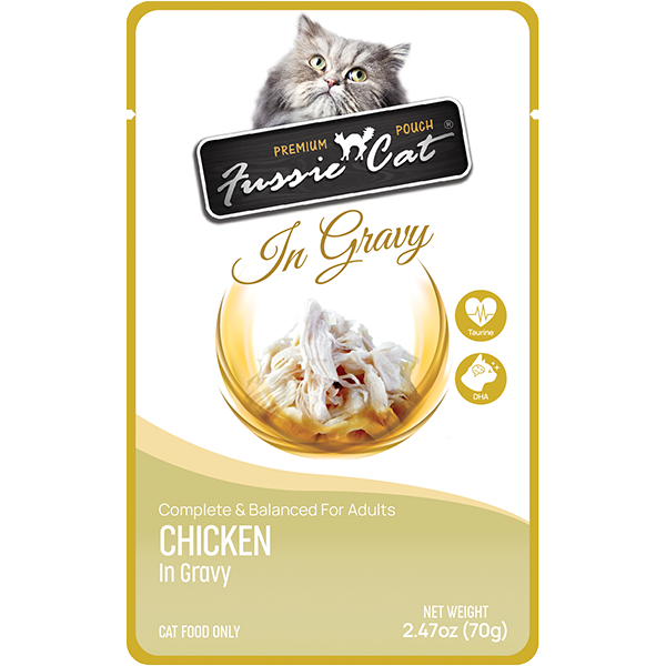 FUSSIE CAT Premium Chicken in Gravy, 70g (2.47oz)