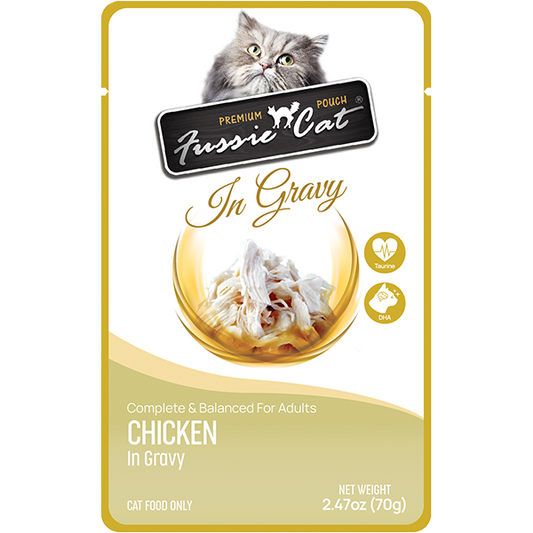 FUSSIE CAT Premium Chicken in Gravy, 70g (2.47oz)