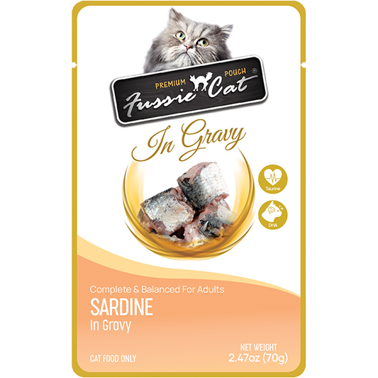 FUSSIE CAT Premium Sardine in Gravy, 70g (2.47oz)