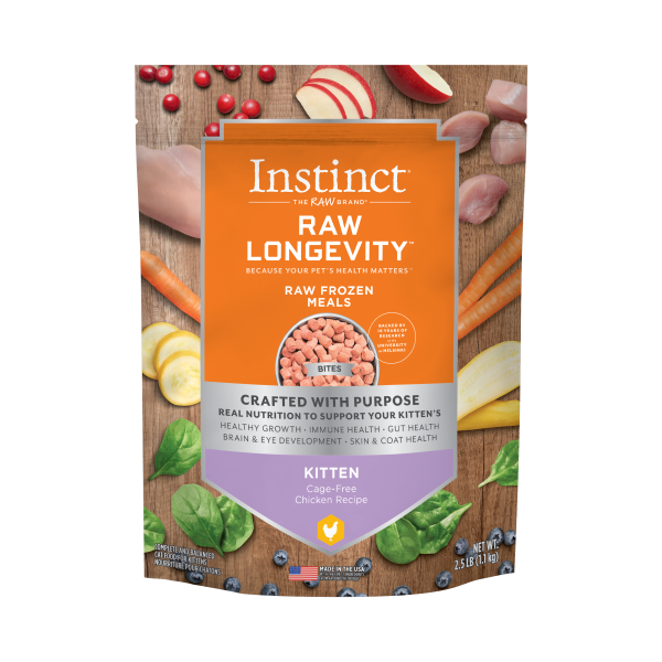 INSTINCT Raw Longevity Kitten Frozen Chicken Bites, 1.1kg (2.5lbs)