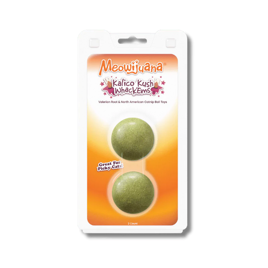 MEOWIJUANA Whack'ems Kalico Kush Valerian & Catnip Balls, 2pk