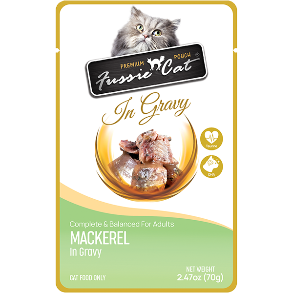 FUSSIE CAT Premium Mackerel in Gravy, 70g (2.47oz)