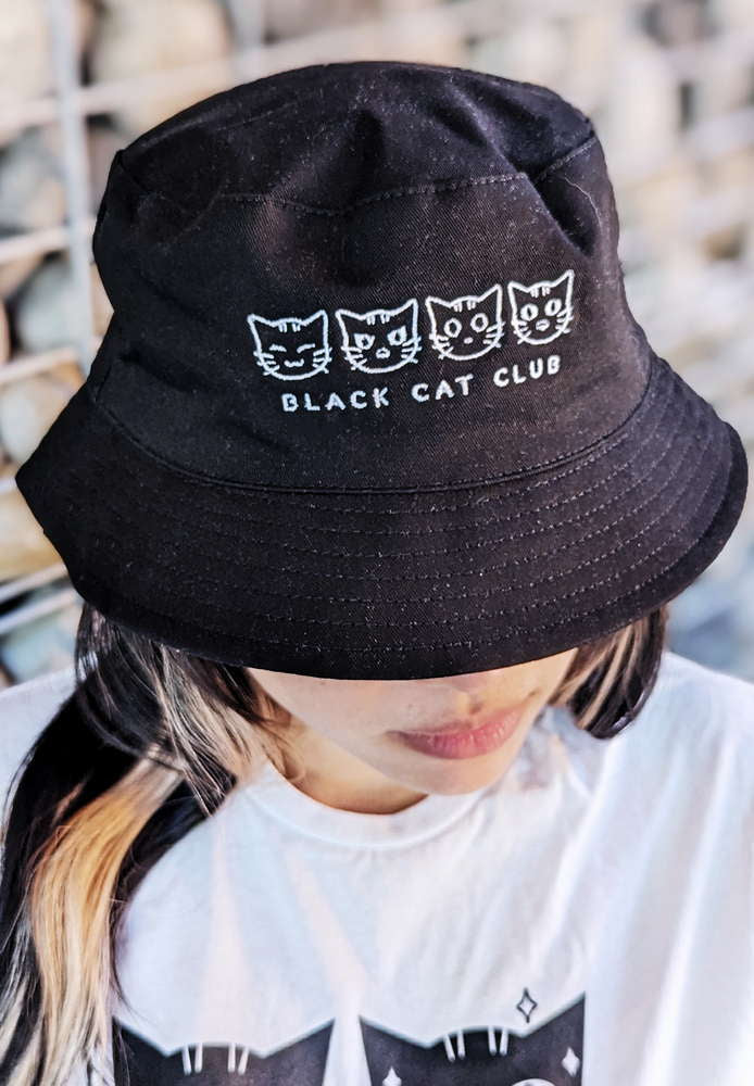 MAOFRIENDS Black Cat Club Reversible Bucket Hat