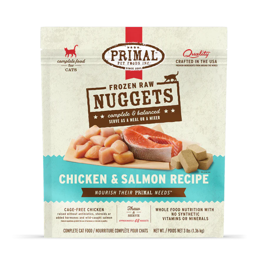 PRIMAL Frozen Raw Chicken & Salmon Nuggets, 3lbs