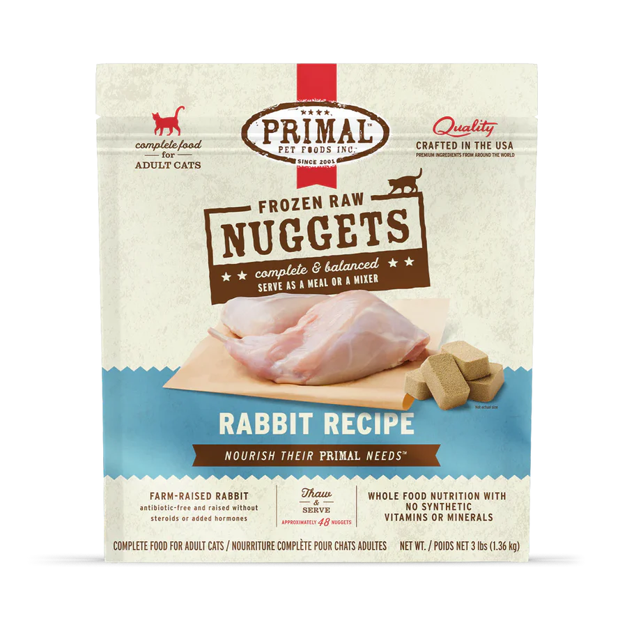 Primal Frozen Raw Rabbit Nuggets, 3lbs