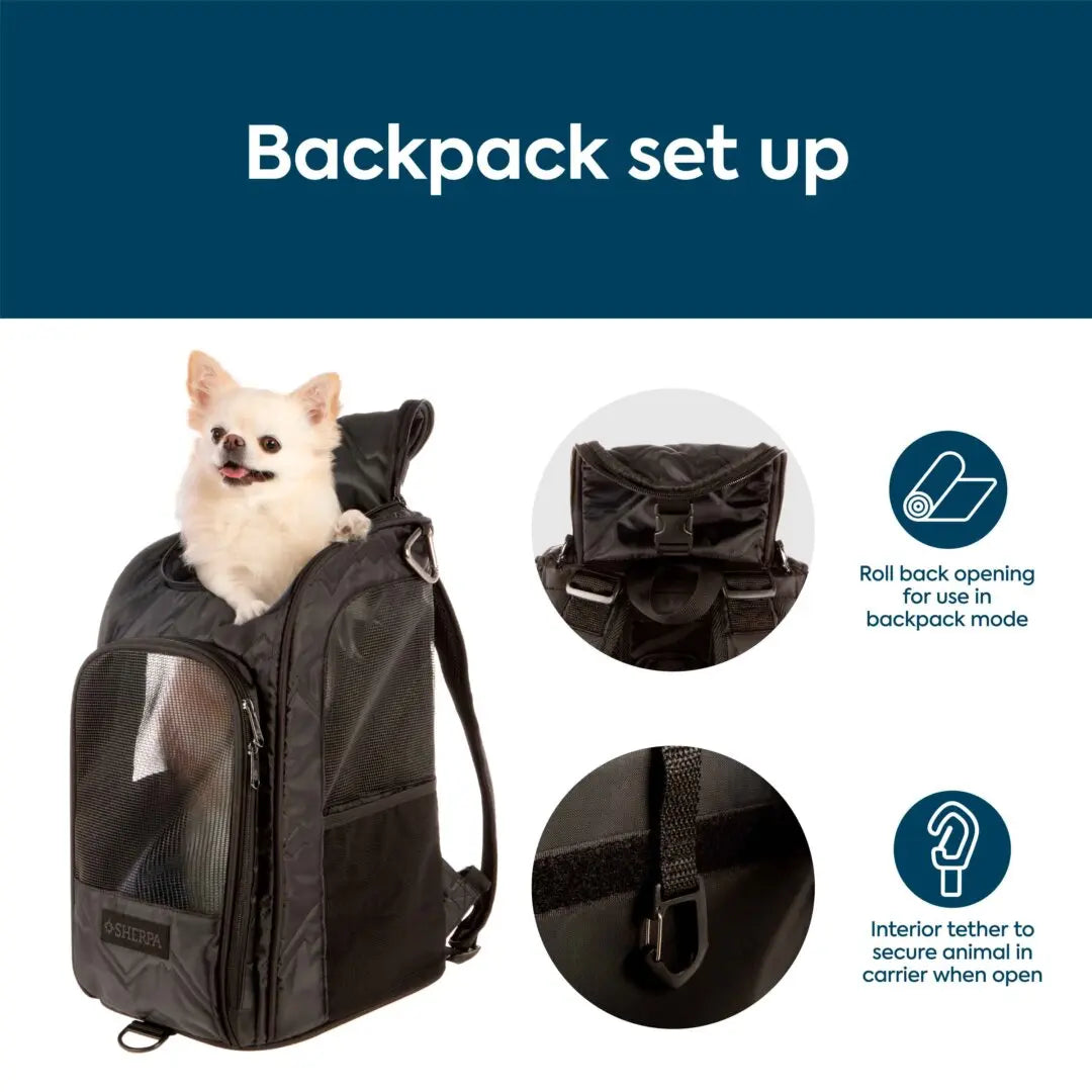 SHERPA Deluxe Convertible Pet Carrier & Backpack, Medium