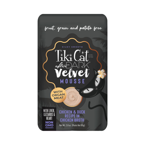 TIKI CAT After Dark Velvet Mousse Chicken & Duck Pouch, 80g (2.8oz)