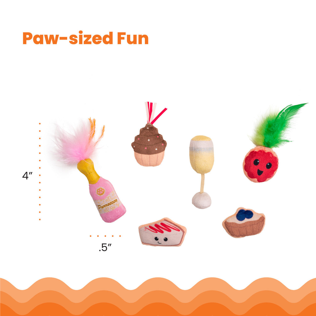 PETSTAGES Purrsecco & Cupcakes, 6pk