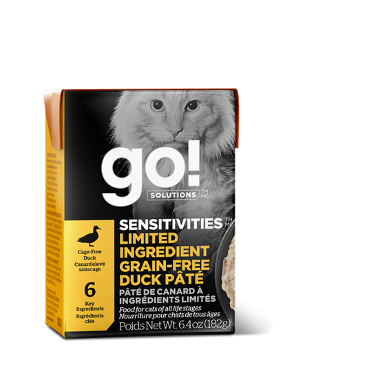 PETCUREAN GO! SOLUTIONS Sensitivities: Limited Ingredient Duck Pâté Tetra, 182g (6.4oz)