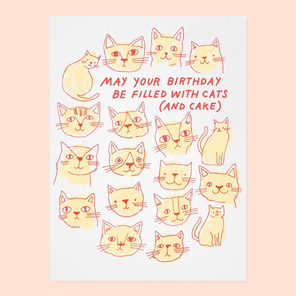 THE GOOD TWIN Cats And Cake Birthday Card