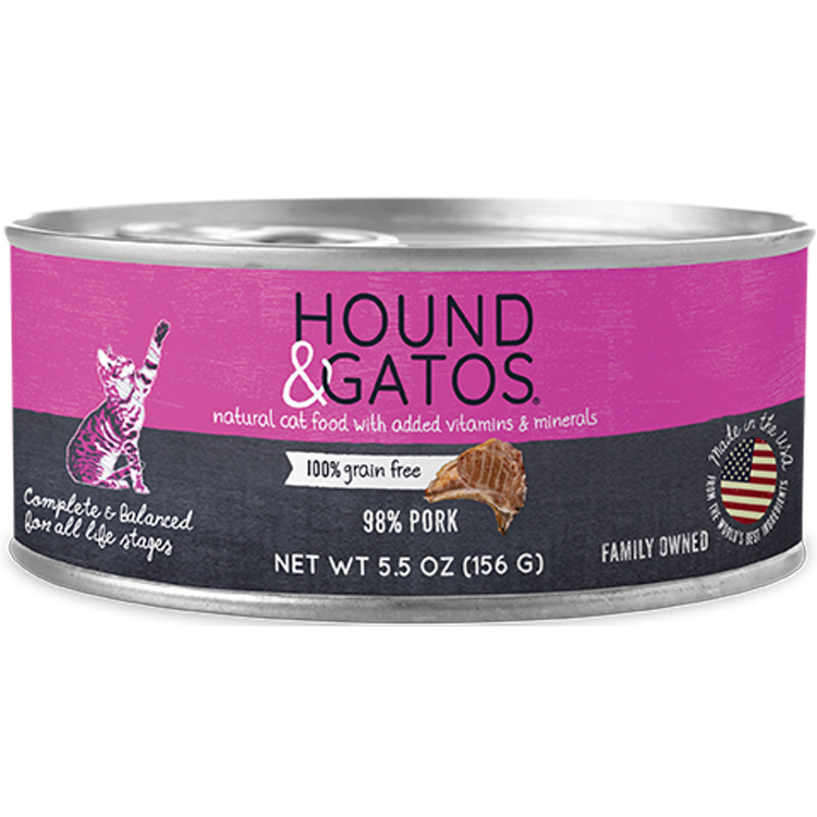 HOUND GATOS Pork P t 156g 5.5oz Happy Cat Feline Essentials