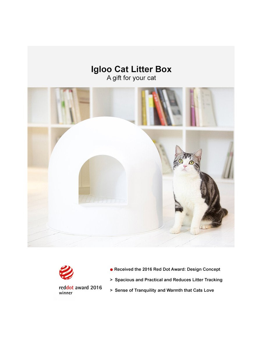 PIDAN Snow House Litter Box, white