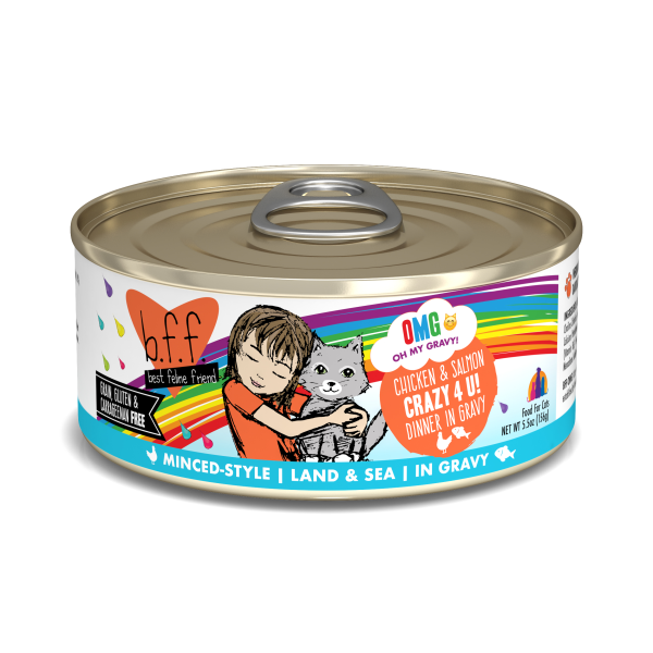 B.F.F. Crazy 4 U! Chicken and Salmon Dinner in Gravy, 156g (5.5oz)