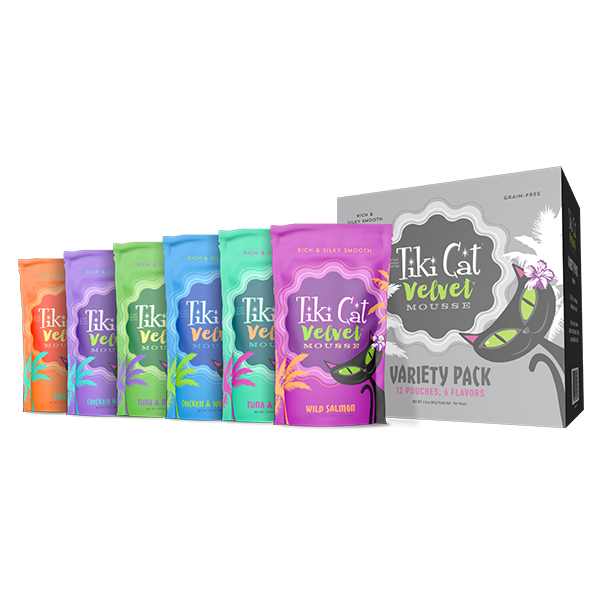 TIKI CAT Velvet Mousse Variety Pack, 12 x 80g pouch