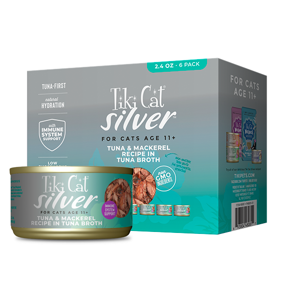 TIKI CAT Silver 11 Tuna and Mackerel in Tuna Broth 63g 2.4oz