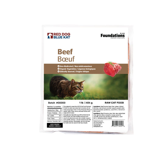 RED DOG BLUE KAT Foundations Beef Recipe for Cats, 4 x 1/4lbm