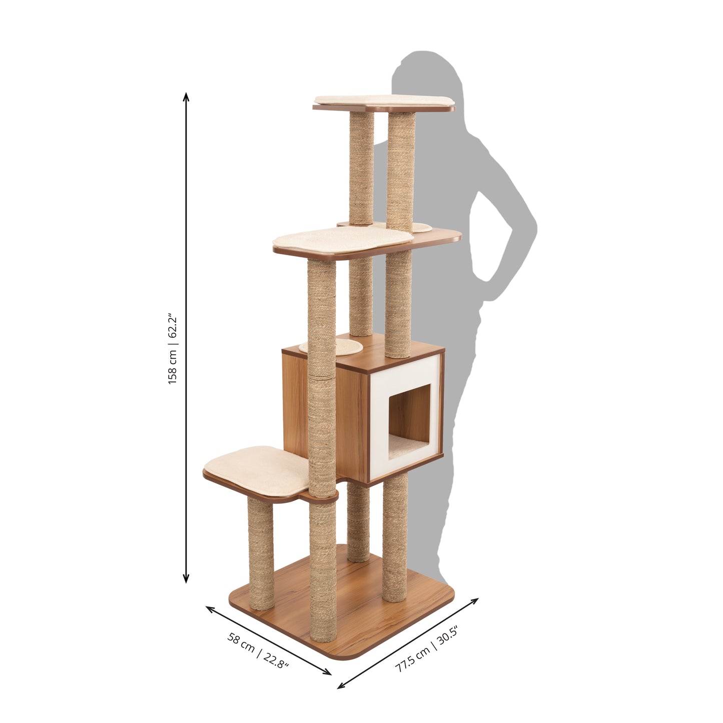 CATIT Vesper High Base XL, Walnut