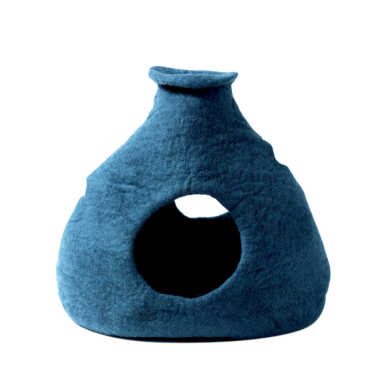 KARMA CAT Purr-a-Boo Wool Cave, Teal