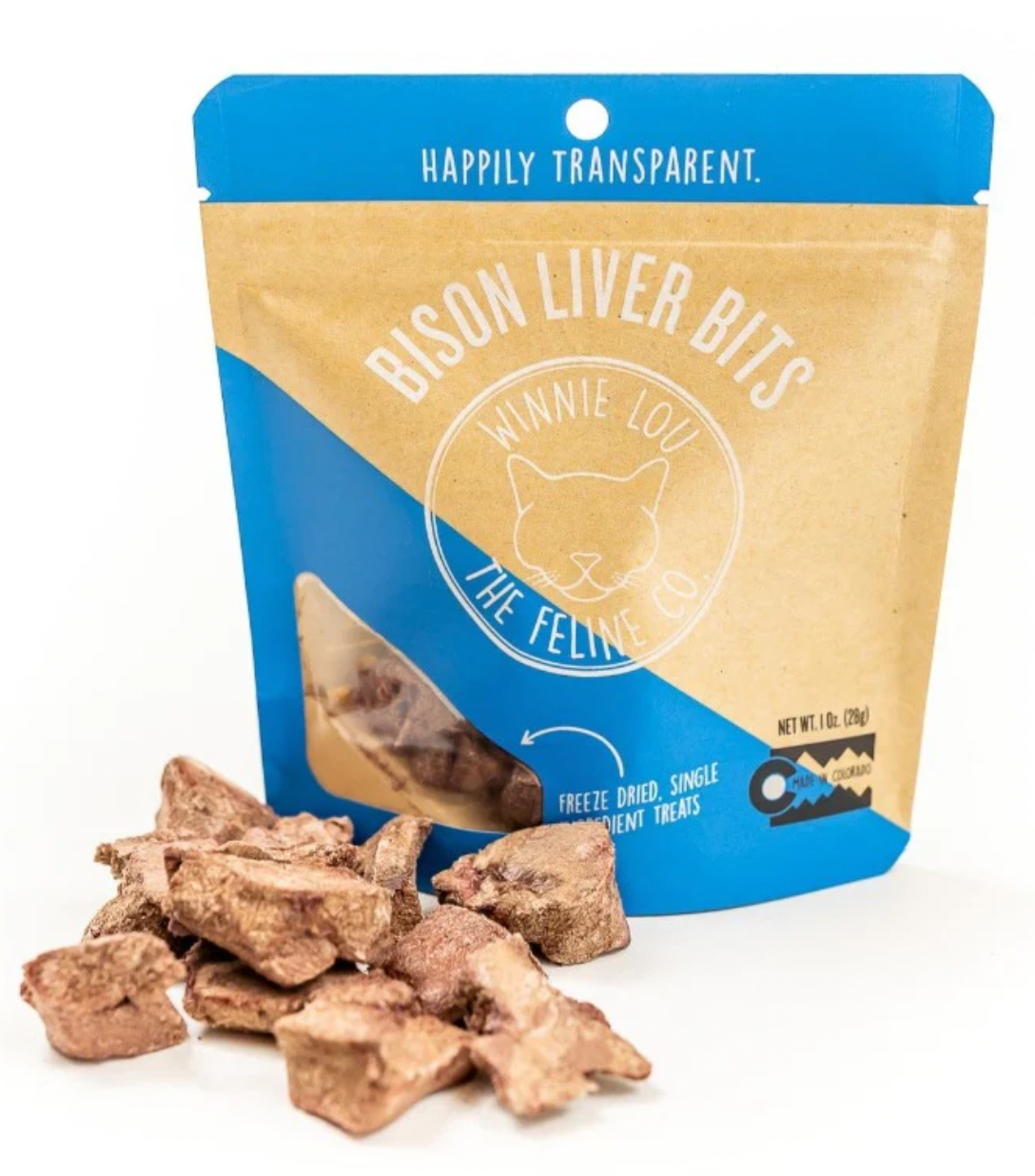 WINNIE LOU Bison Liver Bits, 28g (1oz)
