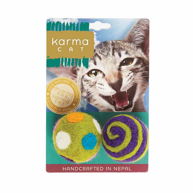 KARMA CAT Wool Balls 2 pk, 1.5"