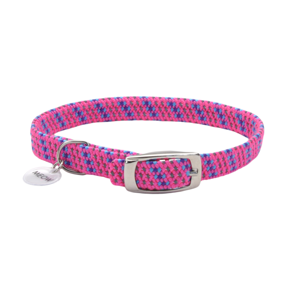 COASTAL ElastaCat Reflective Safety Stretch Collar, bright pink
