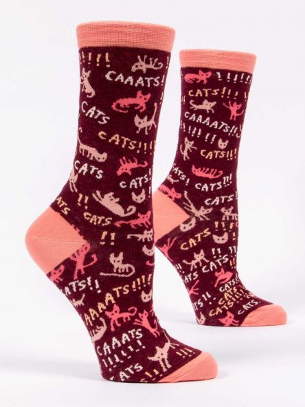 BLUE Q "Cats! Cats! Cats!" Women's Crew Socks