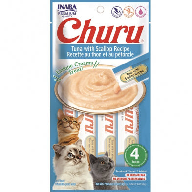 INABA Churu Puree 4pk, Tuna w/Scallops