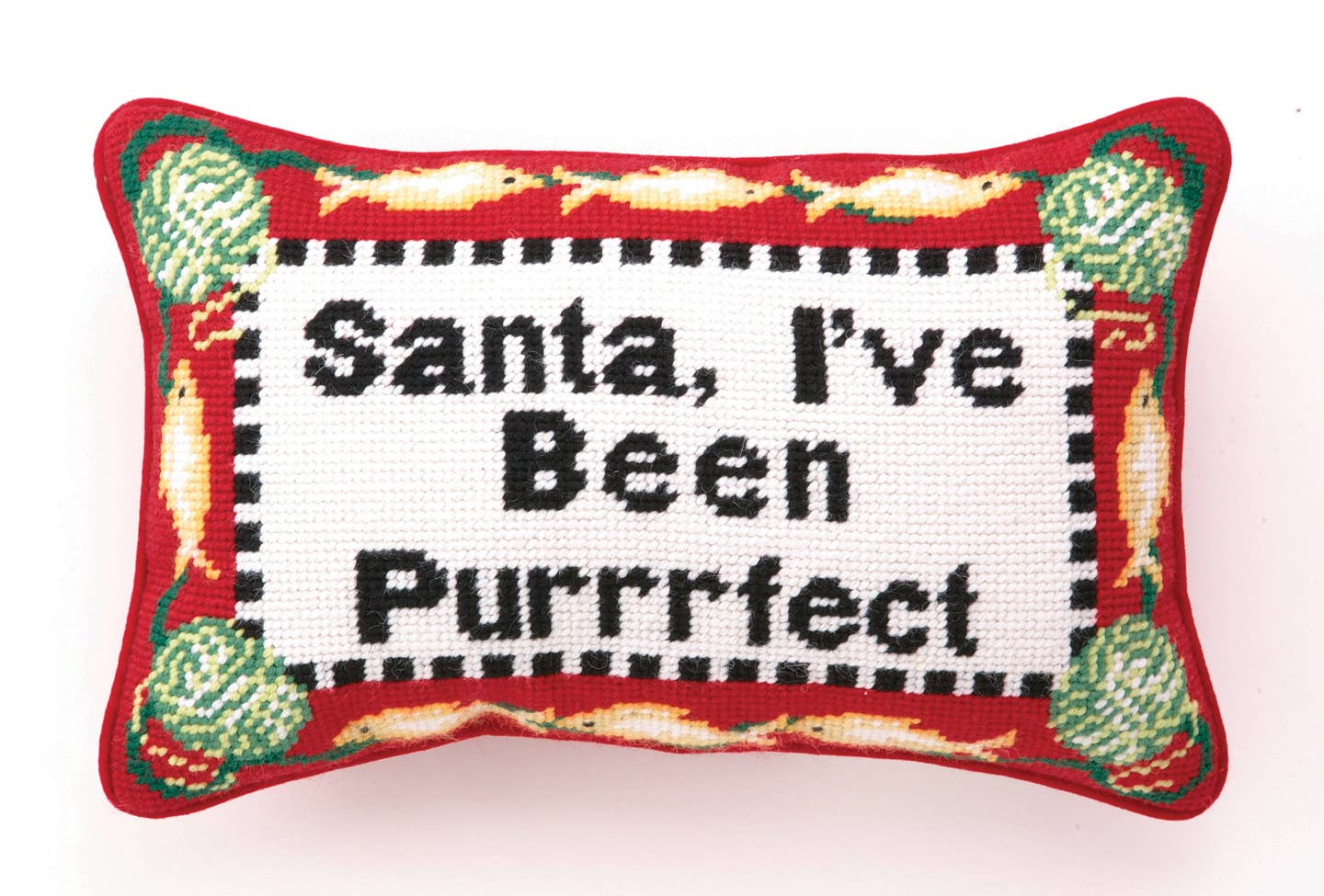 PEKING HANDICRAFT Purrfect Needlepoint Pillow