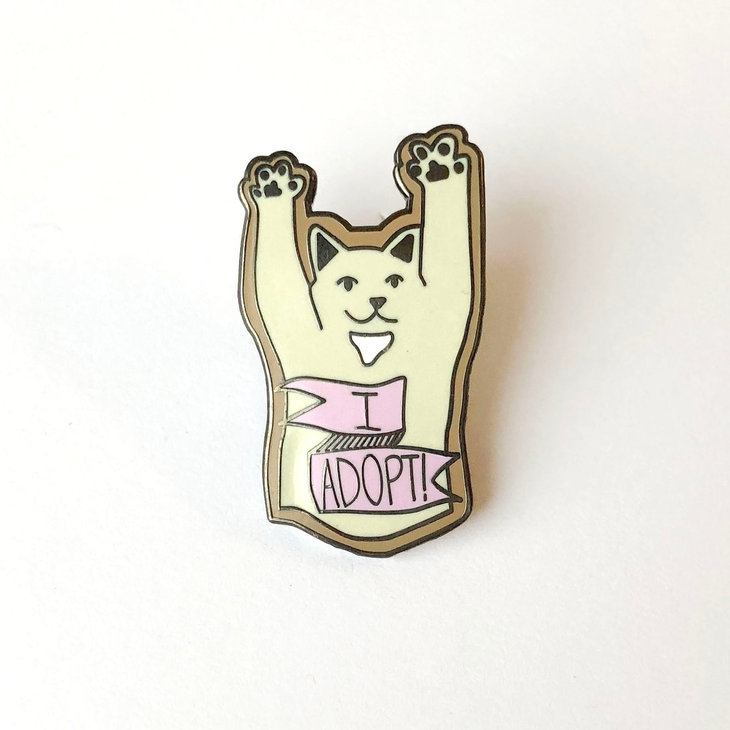 CONSIDERATE CAT "I Adopt!" Pin