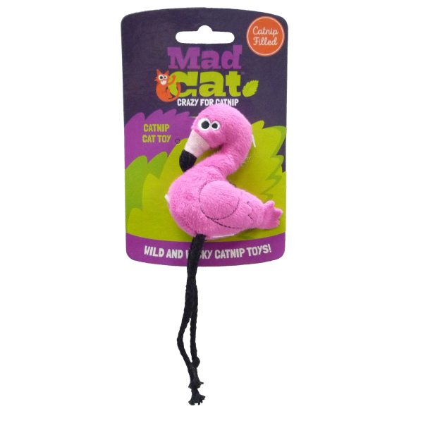 MAD CAT Flingin' Flamingo Catnip/Silver Vine Toy