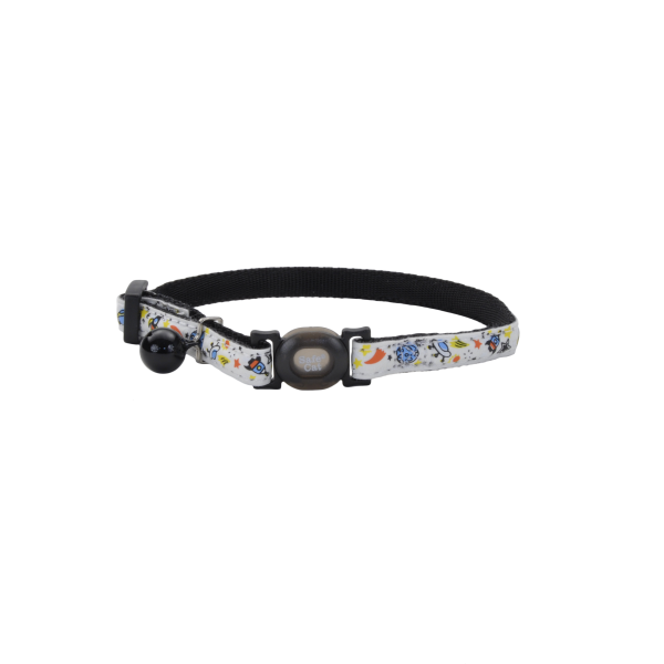 COASTAL SafeCat Glow in the Dark Adjustable Breakaway Collar, Galaxy