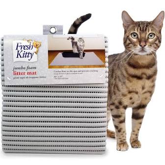 FRESH KITTY Jumbo Foam Litter Mat Grey, 40"x25"