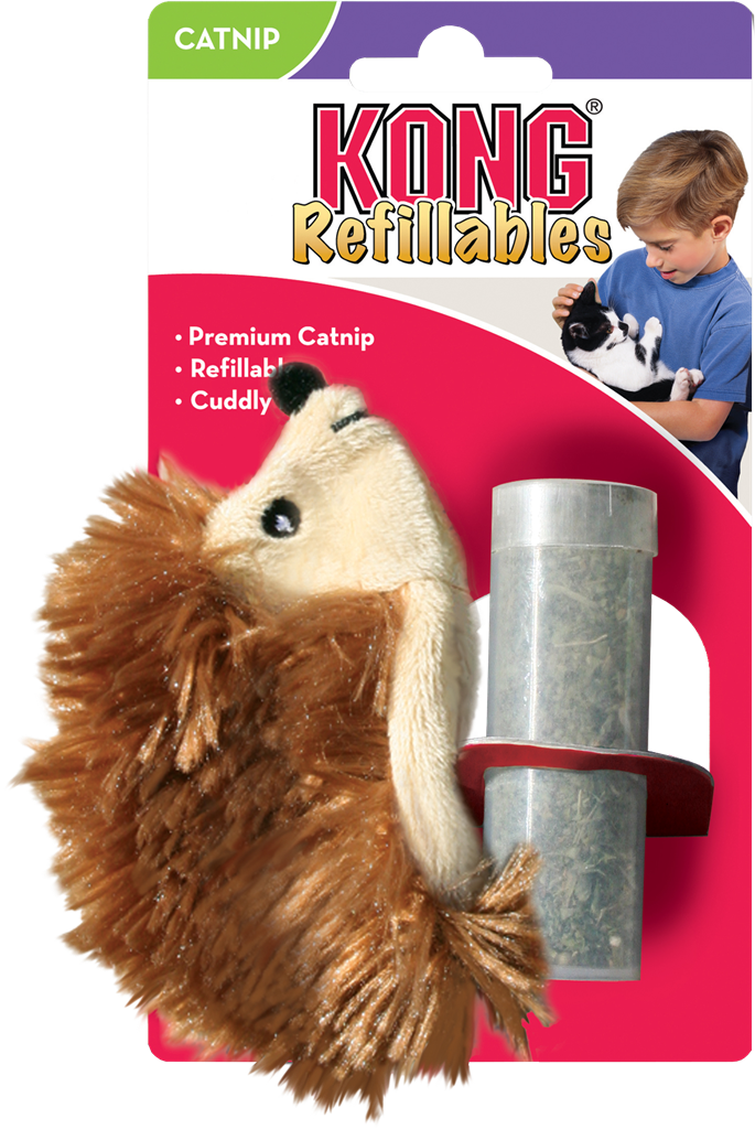 KONG Refillable Catnip Hedgehog Happy Cat Feline Essentials