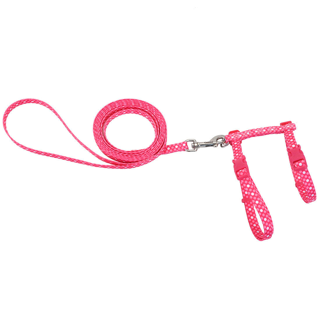 COASTAL Figure H Fashion Cat Adjustable Harness & Leash Pink Dots