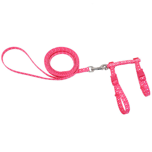 COASTAL Figure H Fashion Cat Adjustable Harness & Leash Pink Dots