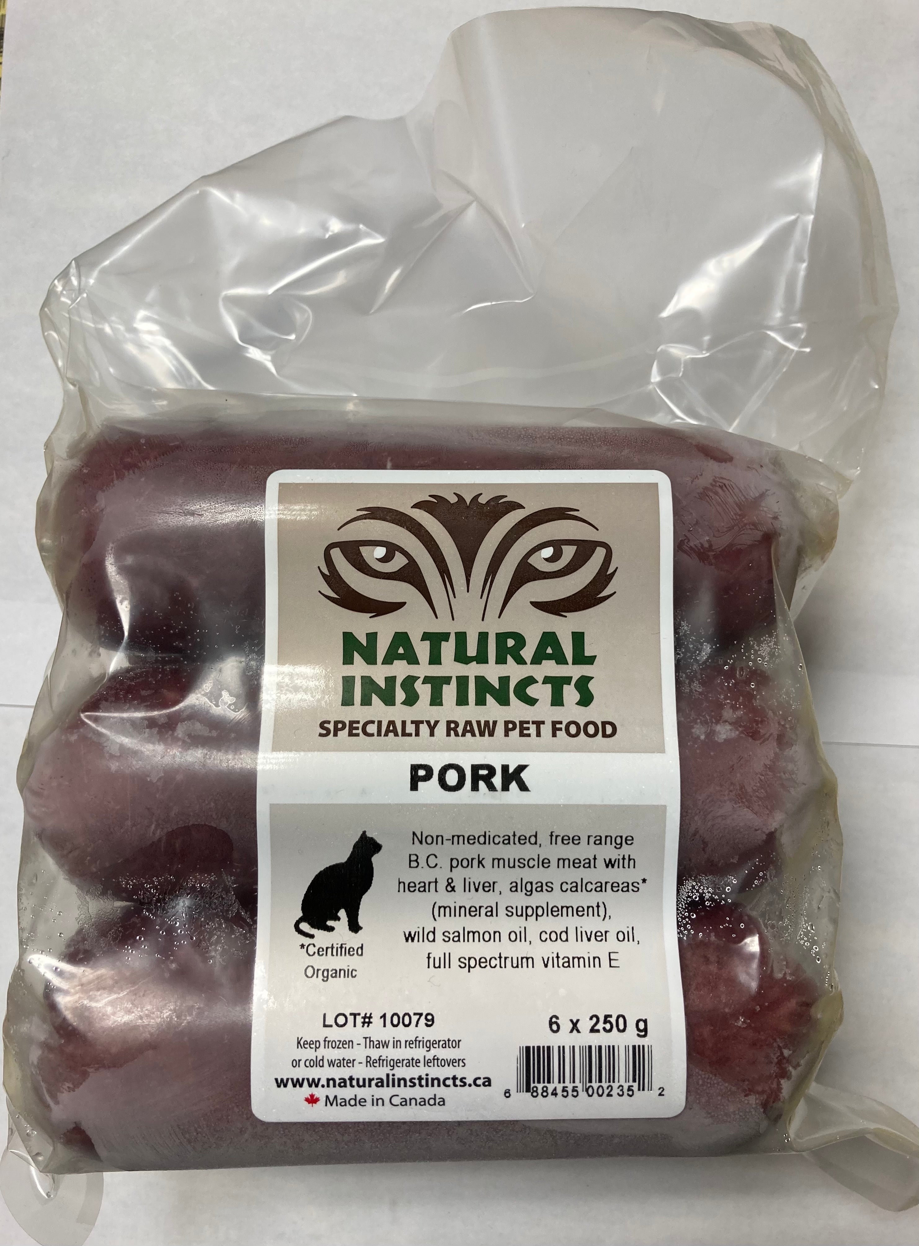 NATURAL INSTINCTS Bulk Raw Pork 6 x 250g Happy Cat Feline