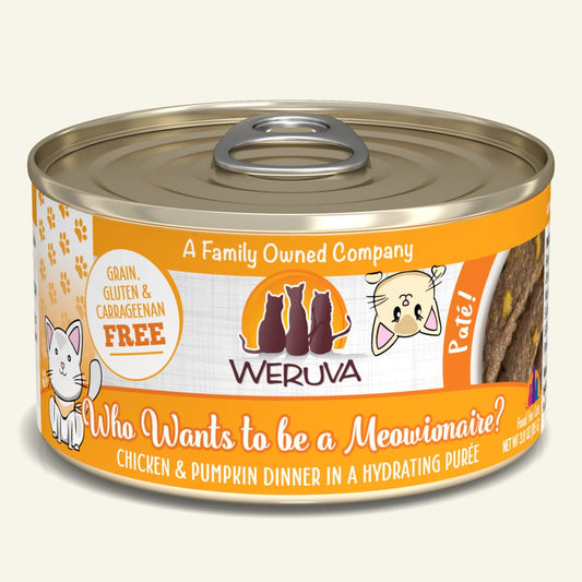 WERUVA Who Wants to Be a Meowionaire? Chicken & Pumpkin Hydrating Puree, 85g
