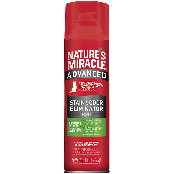 NATURE'S MIRACLE Advanced Stain & Odour Foam Aerosol,17.5oz